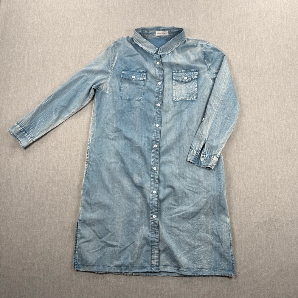 BD‎ Collection Faded Denim Button-Front Long Sleeve Dress